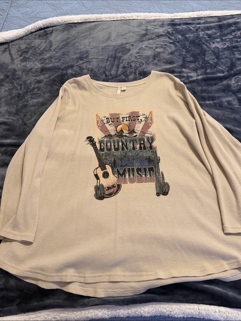 Cato Beige Long Sleeve 'Country Music' Graphic Tee